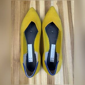 Rothy's Yellow Pointed Toe Knit Flats